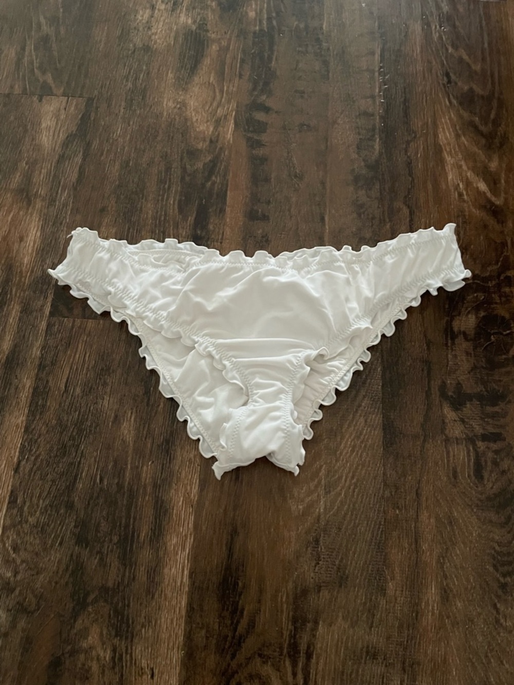 White Ruffled Bikini Bottoms
